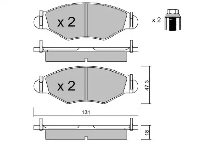 Комплект тормозных колодок (AISIN: BPPE-1012)